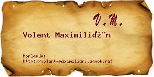 Volent Maximilián névjegykártya